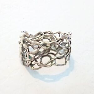 Artisan Crafted Sterling Silver Freeform Band Style Ring